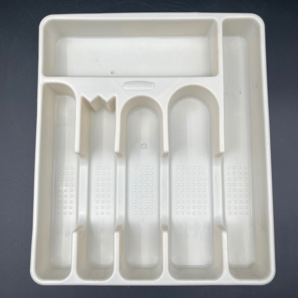 Rubbermaid Cutlery Organizer‎ Tray 2925 Bisque Off White 6 Compartment VTG USA